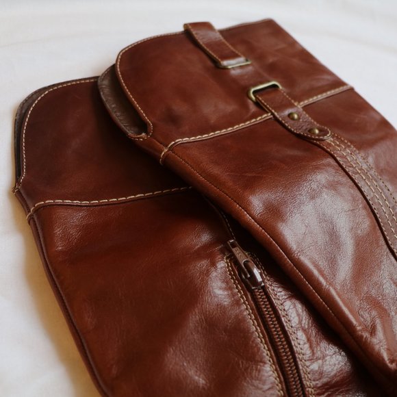 Tall Caramel Leather Boots - Picture 5 of 10